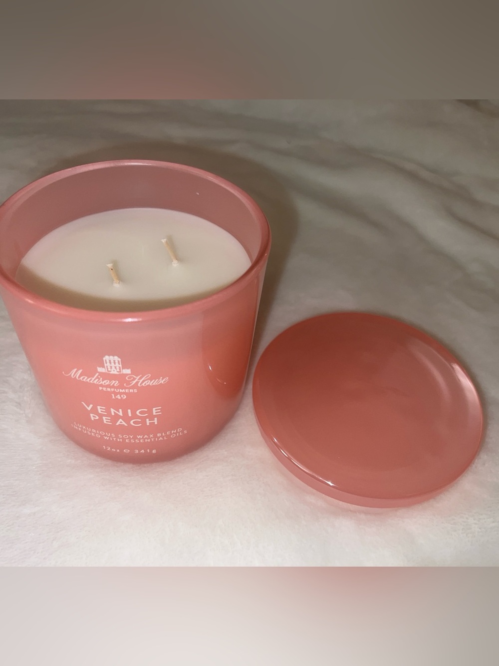 Madison Venice Peach Jar Candle - Coral Pink